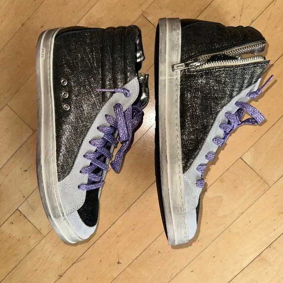 Like new P448 Hi Top glitter platform sneaker, 38/8   CB2322 - Picture 6 of 10